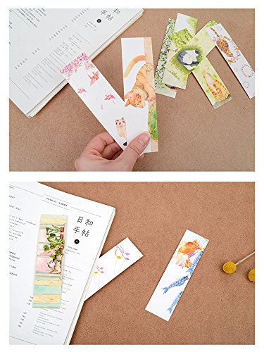 Cat Theme Japanese Style Colorful Bookmarks, 30 PCS (Daily Cat)