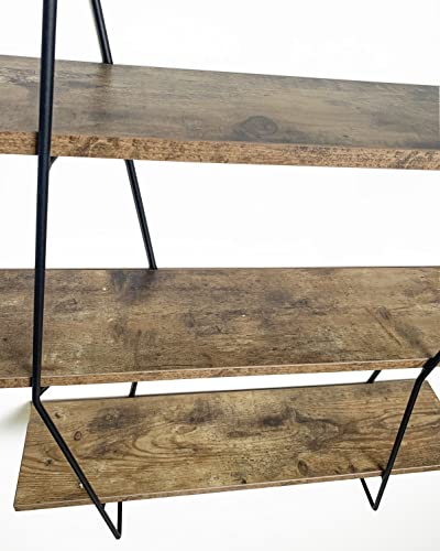 Cocoyard 3 Tier Wall Shelf – Industrial Wall Mounted Rustic Wood Shelf for Living Room, Kitchen Bar Shelving – Wall Display – Retro Storage Rack for Organization and Farmhouse Décor (31.5inch)