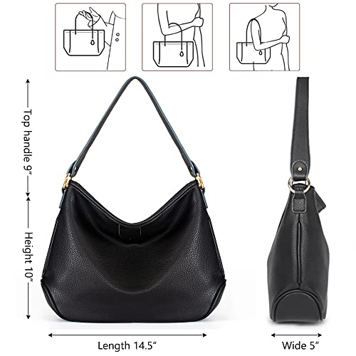 Montana West Hobo Bags for Women Tote Purses and Handbags Classic Simple Top Handle Shoulder Satchel Bags B2B-MWC-085BK