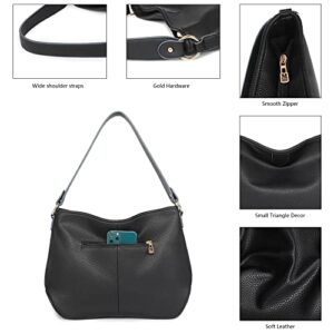 Montana West Hobo Bags for Women Tote Purses and Handbags Classic Simple Top Handle Shoulder Satchel Bags B2B-MWC-085BK