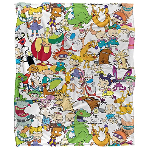 Nickelodeon Blanket, 50"x60" Mash Up Silky Touch Super Soft Throw Blanket