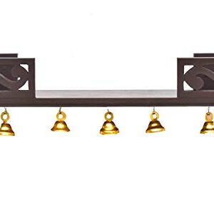 DecorDen Wooden Wall Mount Temple for Home,Wooden Home Temple/Wall Shelf/Pooja Mandir/Pooja Stand/Wooden Mandir/Devghar/Devara/Pooja Shelf/Small Temple for Office (Brown 2)