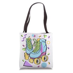 80s retro roller skate throwback outfits for women tote bag