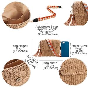 YXILEE Straw Bag Straw Purses for Women Summer Clutch Crossbody Shoulder Bags for Women Small Beach Cell Phone Wallet Purse Handmade Envelope