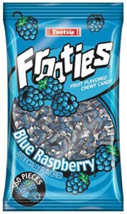 frootie blue raspberry frooties – tootsie roll chewy candy – 360 piececount, 38.8 oz bag, blue raspberry, 360count (pack of 12)