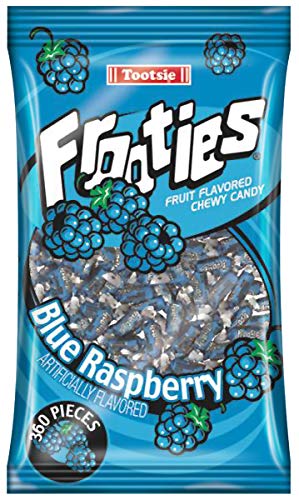 Frootie Blue Raspberry Frooties - Tootsie Roll Chewy Candy - 360 PieceCount, 38.8 oz Bag, Blue Raspberry, 360Count (Pack of 12)