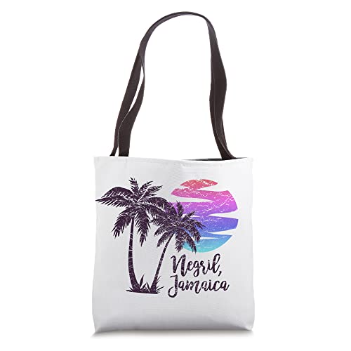 Negril Jamaica Beach Vacation Trip Souvenir Vintage Graphic Tote Bag