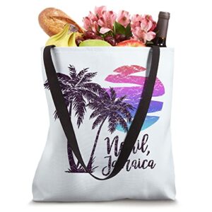 Negril Jamaica Beach Vacation Trip Souvenir Vintage Graphic Tote Bag
