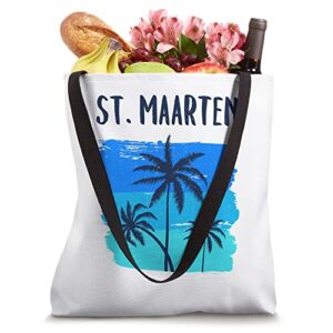 St. Maarten Cruise Stop Vacation Souvenir Palm Trees Graphic Tote Bag