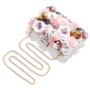 Yokawe Clutch Purses for Women Wedding Flower Evening Bag Floral Party Prom Bride Handbags