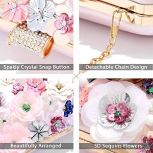 Yokawe Clutch Purses for Women Wedding Flower Evening Bag Floral Party Prom Bride Handbags