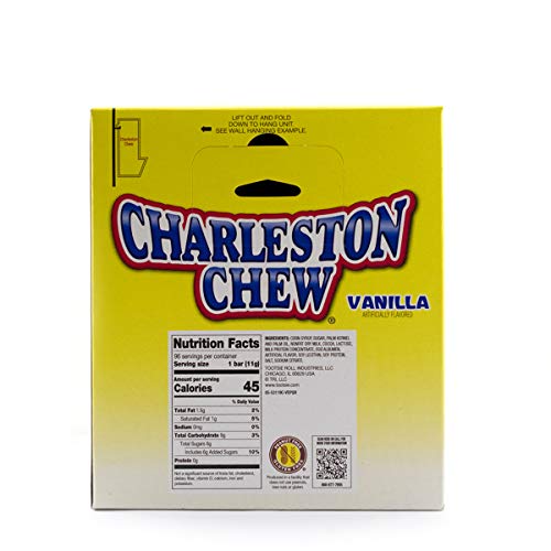 Tootsie Roll Charleston Chew Snack Bars in Easy Open Box, Multicolor, Classic Vanilla.38 Oz (96 Count)