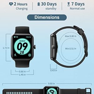 Smart Watch, Fitness Tracker with 24/7 Heart Rate Blood Oxygen Sleep Tracker, 5ATM Swimming Waterproof, Step Calorie Counter, 1.7" Touch creen Smartwatch for Men Women iPhone iOS Android