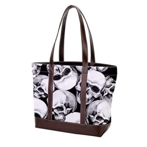 skulls funny skeleton black tote bags large leather canvas purses and handbags for women top handle shoulder satchel hobo bags