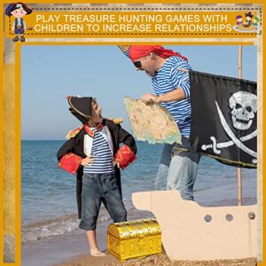 Pirate Treasure Chest Vintage Treasures Collection Storage Box Gold Treasure Box Vintage Prize Box Plastic Toy Box Treasure Chest Toys Games Activities Amusements for Classroom Party Favors Props