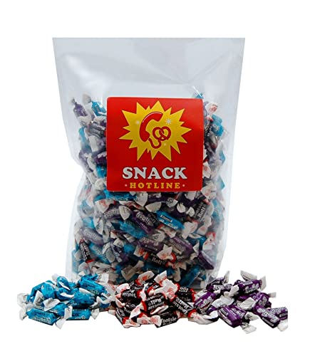 Tootsie Roll and Frooties Candy - 3 Favorites Mix-Midgees-Blue Raspberry-Grape-1.75 LB Assortment of Chewy Taffy-Individually Wrapped - Bulk Variety Pack - Enclosed in a Secured Heat Sealed Bag-Snack Hotline