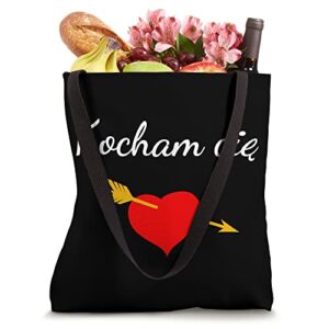 Kocham cie I love you polish heart Poland Tote Bag