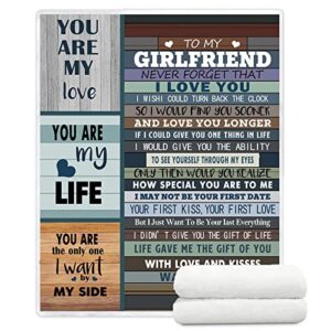to My Girlfriend Blankets Super Soft Sherpa Throw Blankets for Bed and Couch Anniversary Birthday Valentine's Day Gifts for Girlfriend Gifts for Her