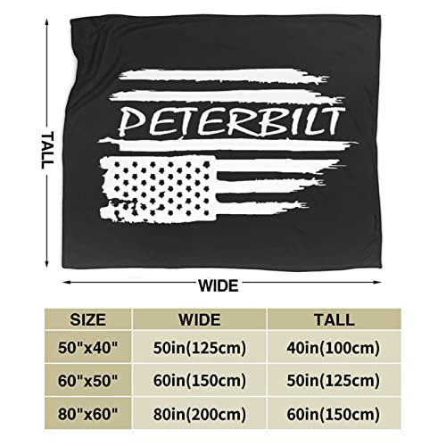 Mapsorting American Flag Peterbilt Soft Throw Blankets for Couch Cozy Lightweight Decorative Blankets for Bed Living Room Travel