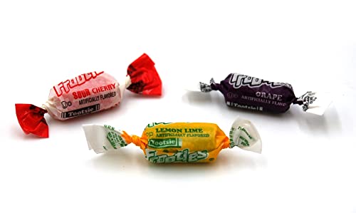 Tootsie Roll Frooties 3 Flavor Combo Mix -1.75 LB Assortment of Sour Cherry-Grape-Lemon Lime- Bulk Taffy Individually Wrapped Variety Pack - Packaged in a Secure Heat Sealed Bag - Snack Hotline