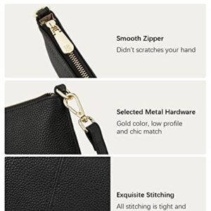 BOSTANTEN Small Purses for Women Crossbody Bags Leather Wristlet Purses Envelope Clutch Purse Black