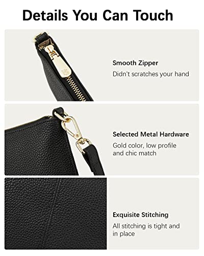 BOSTANTEN Small Purses for Women Crossbody Bags Leather Wristlet Purses Envelope Clutch Purse Black