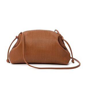 kingto clutch crossbody purse for women soft cloud bag fashion dumpling shoulder handbag ruched pouch bag