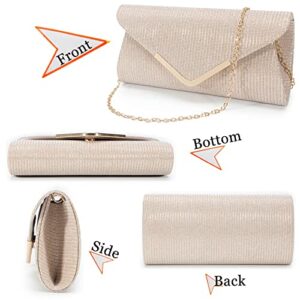 MYLONI Clutch Purses For Women Women's Evening Bags Clutches for Women Party Prom Wedding Sparkling Shoulder bag(Champagne)