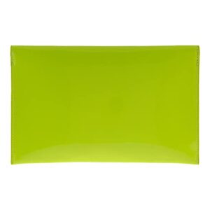 Faux Patent Leather Envelope Candy Clutch Bag, Lime