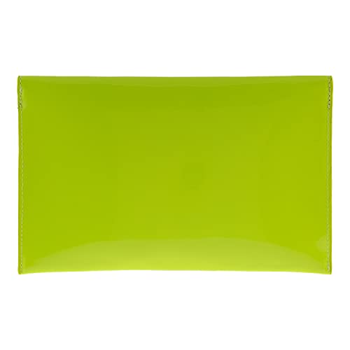Faux Patent Leather Envelope Candy Clutch Bag, Lime
