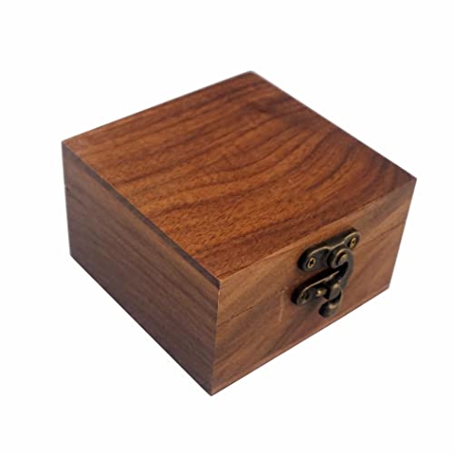 LONMAIX Walnut Wood Box for Crafts, Jewelry Box and Watch Box Wooden Keepsake Box Gift (Walnut)