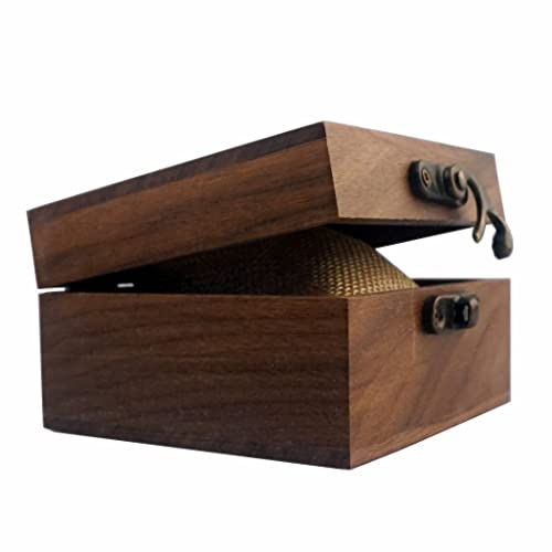 LONMAIX Walnut Wood Box for Crafts, Jewelry Box and Watch Box Wooden Keepsake Box Gift (Walnut)