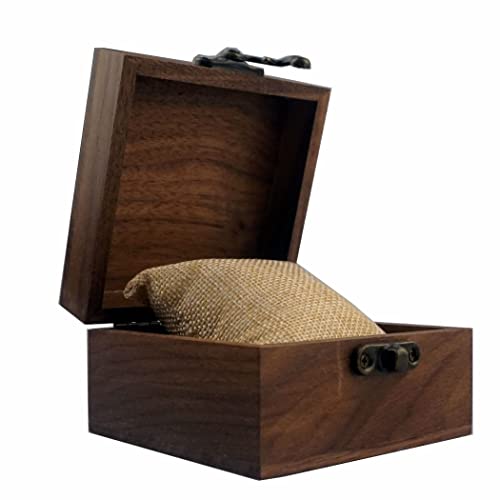 LONMAIX Walnut Wood Box for Crafts, Jewelry Box and Watch Box Wooden Keepsake Box Gift (Walnut)