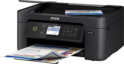 Epson Expression Home XP-4100 All-in-One Wireless Color Inkjet Printer, Black - Print Copy Scan - 10.0 ipm, 5760 x 1440 dpi, 2.4" Color LCD, Auto 2-Sided Printing, Voice-Activated, USB, Wi-Fi Direct