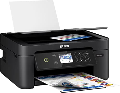 Epson Expression Home XP-4100 All-in-One Wireless Color Inkjet Printer, Black - Print Copy Scan - 10.0 ipm, 5760 x 1440 dpi, 2.4" Color LCD, Auto 2-Sided Printing, Voice-Activated, USB, Wi-Fi Direct