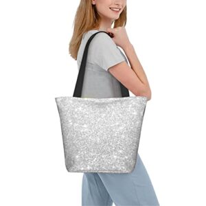 Kuilepa Silver Glitter Women Shoulder Tote Bags Casual Bag Ladies Shopping Handbag