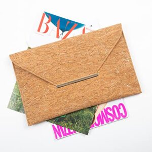 JNB Cork Flat Envelope Clutch,Gold32