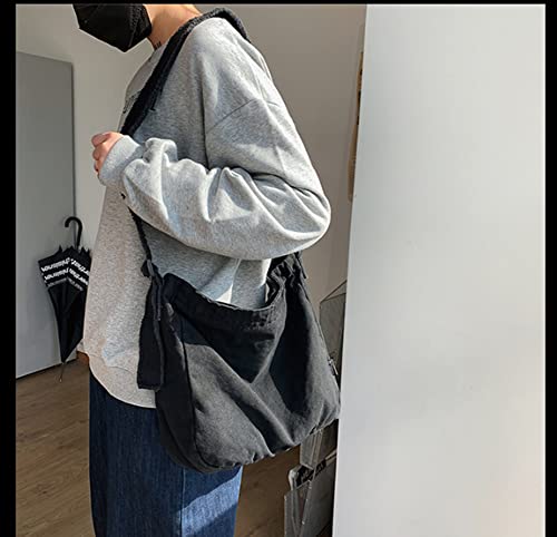 Large Hobo Bag for Women Canvas Tote Bag Shoulder Bag Fashion Hobo Bag Women Men Messenger Bag for School Work