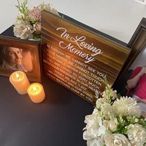 Memorial Table Sign for Wedding, Wedding Decorations for Reception, Rustic Wedding Decor (Printed Brown Sign)