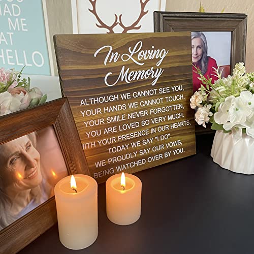 Memorial Table Sign for Wedding, Wedding Decorations for Reception, Rustic Wedding Decor (Printed Brown Sign)