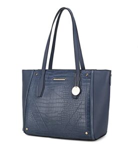mkf collection tote bag for women -vegan leather top-handle tote – satchel shoulder handbag