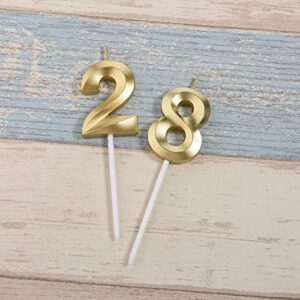 Gold 28th & 82nd Birthday Candles,Gold Number 28 82 Cake Topper for Birthday Decorations Party Decoration