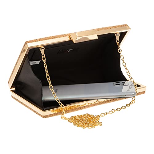 Cork Box Clutch, Gold1