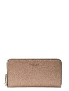 kate spade new york shimmy glitter boxed large continental wallet (rose gold)