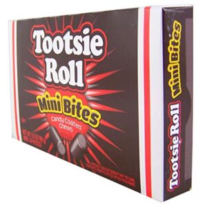 Tootsie Roll Mini Bites Candy Coated Chews Movie Theater Box, 3.5 oz (Pack of 3)