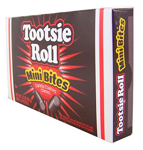 Tootsie Roll Mini Bites Candy Coated Chews Movie Theater Box, 3.5 oz (Pack of 3)