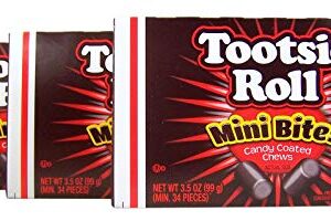 Tootsie Roll Mini Bites Candy Coated Chews Movie Theater Box, 3.5 oz (Pack of 3)