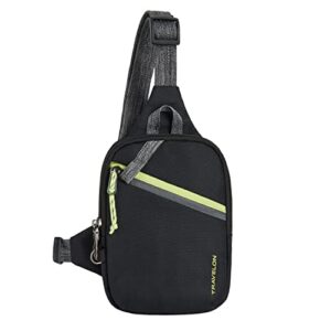 travelon greenlander sustainable anti-theft compact sling, jet black, 5″ w x 7.25″ h x 1.75″ d