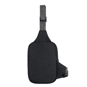 Travelon Greenlander Sustainable Anti-Theft Compact Sling, Jet Black, 5" W x 7.25" H x 1.75" D