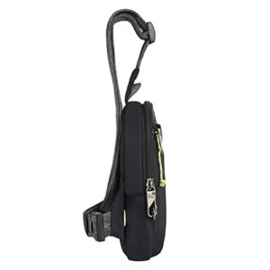 Travelon Greenlander Sustainable Anti-Theft Compact Sling, Jet Black, 5" W x 7.25" H x 1.75" D